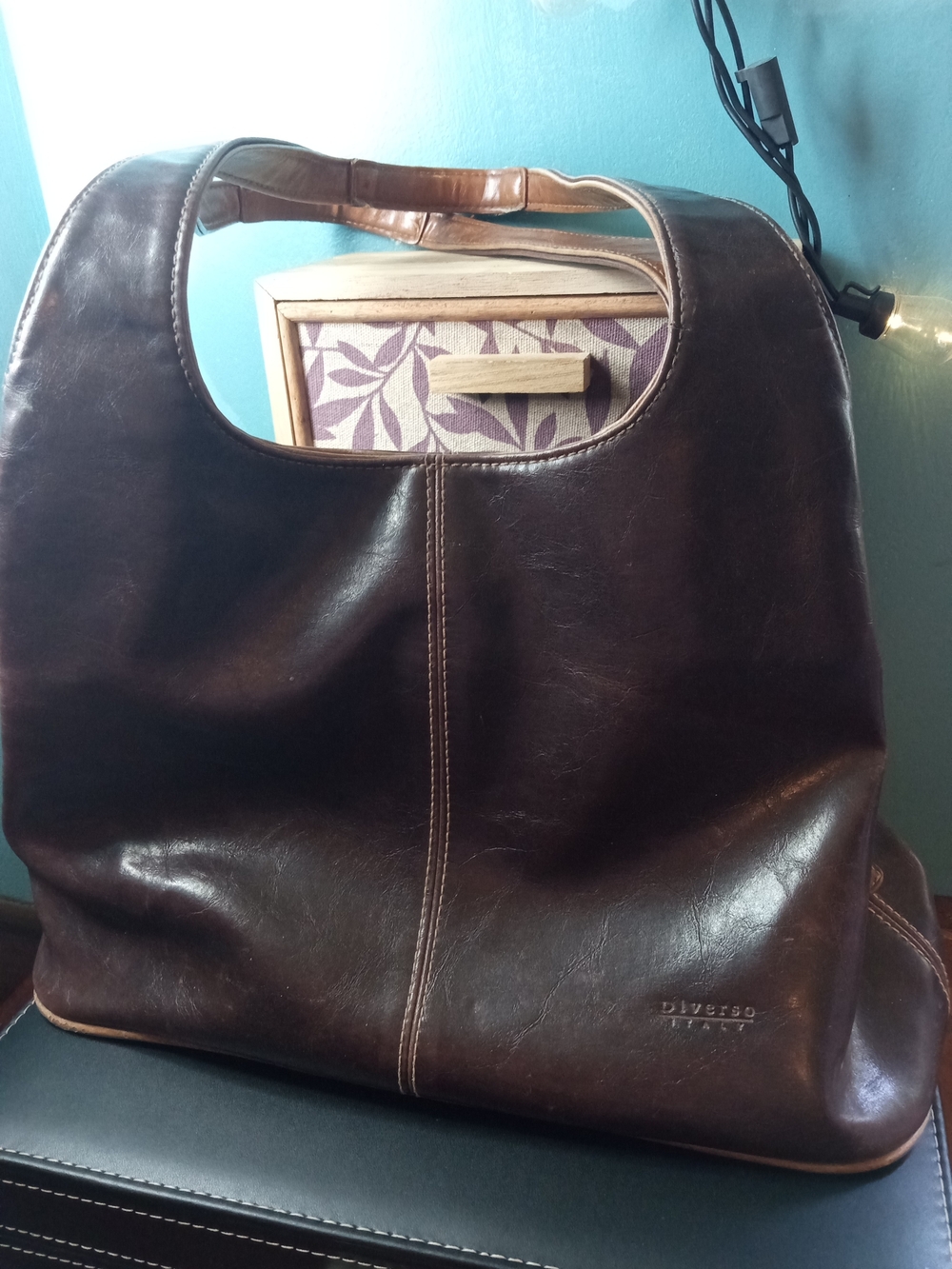Brown Leather Woman's Hobo Tote Medium Size Good Condition